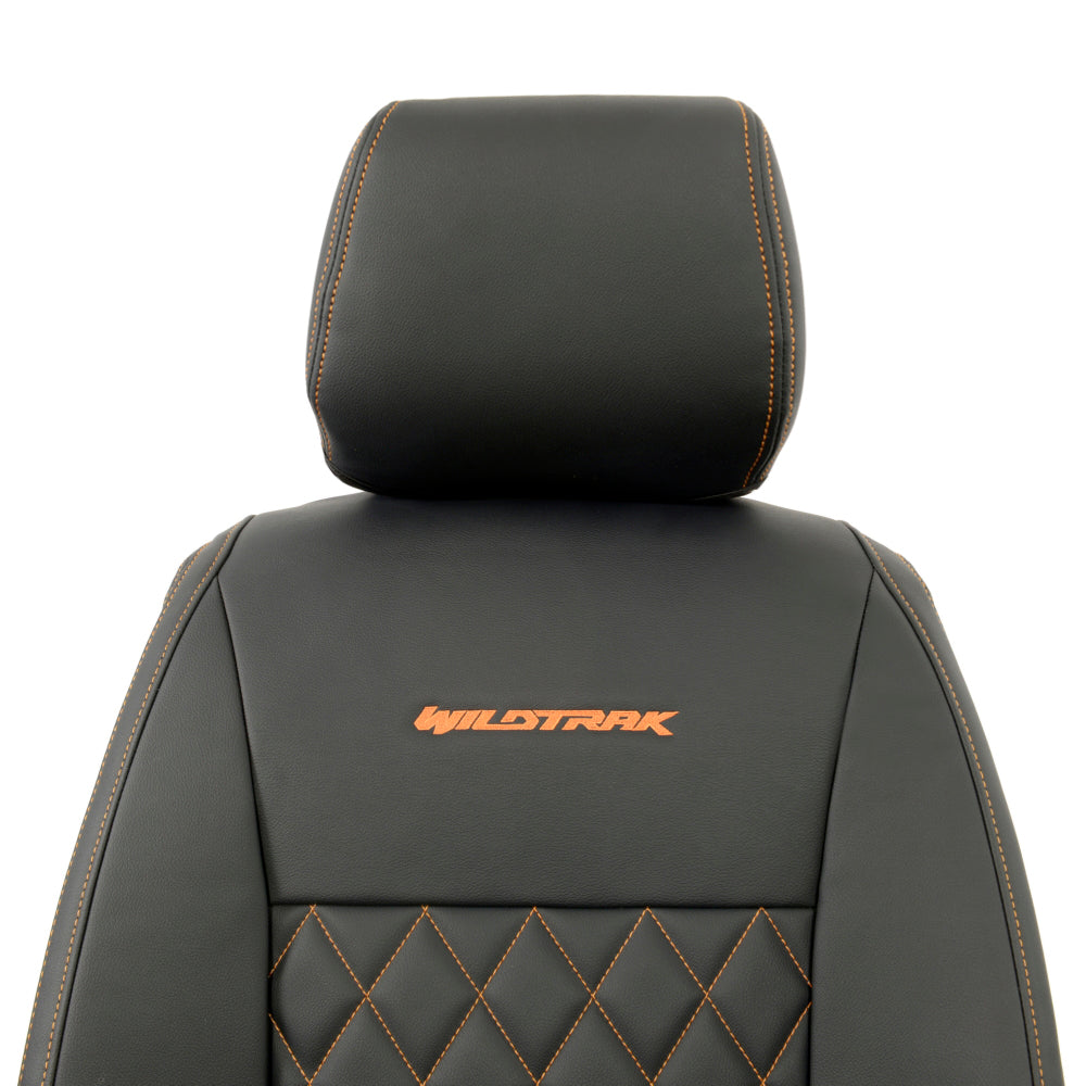 Ford Ranger Wildtrak Leatherette Front Seat Covers with 'Wildtrak' Embroidery (2016-2023)
