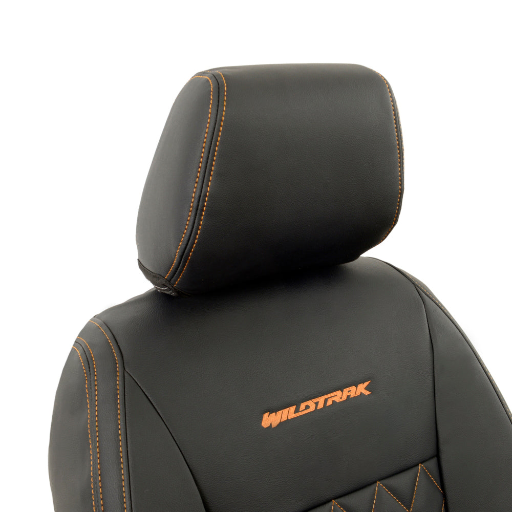 Ford Ranger Wildtrak Leatherette Front Seat Covers with 'Wildtrak' Embroidery (2016-2023)