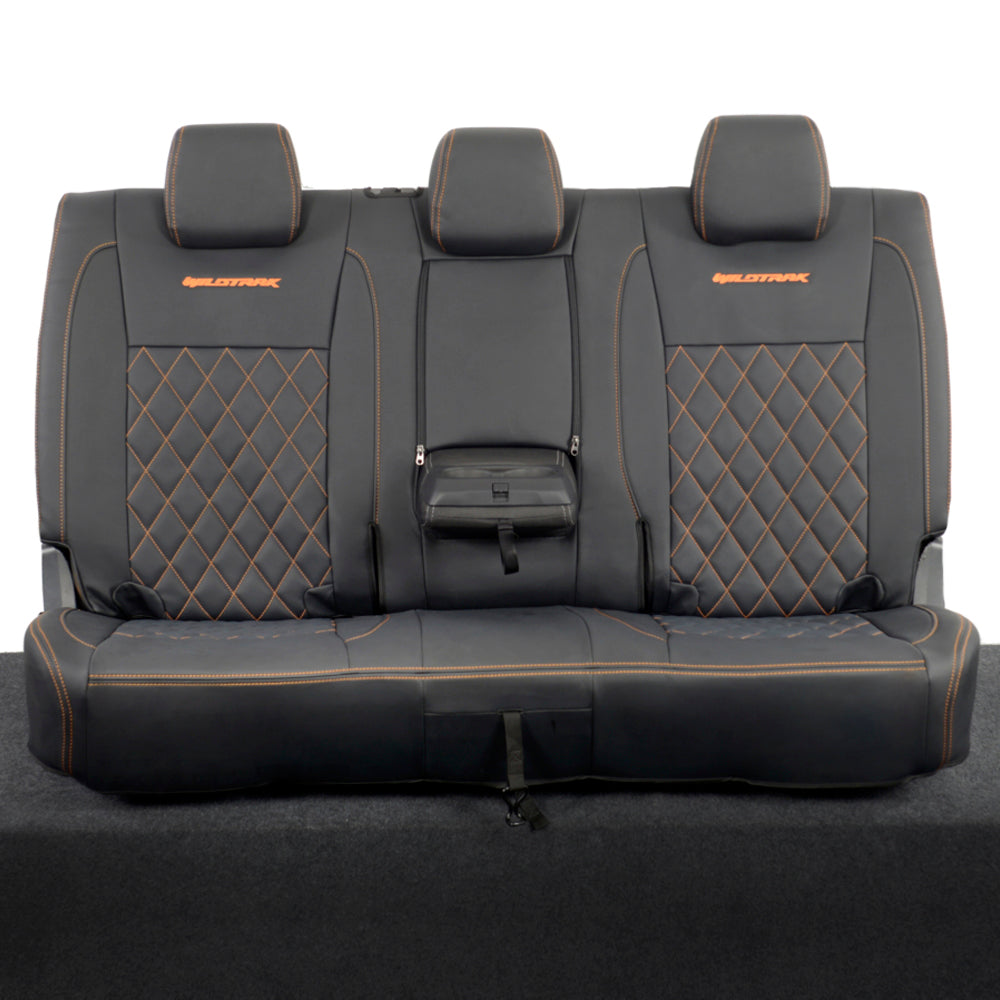 Ford Ranger Wildtrak Leatherette Rear Seat Covers with 'Wildtrak' Embroidery (2016-2023)