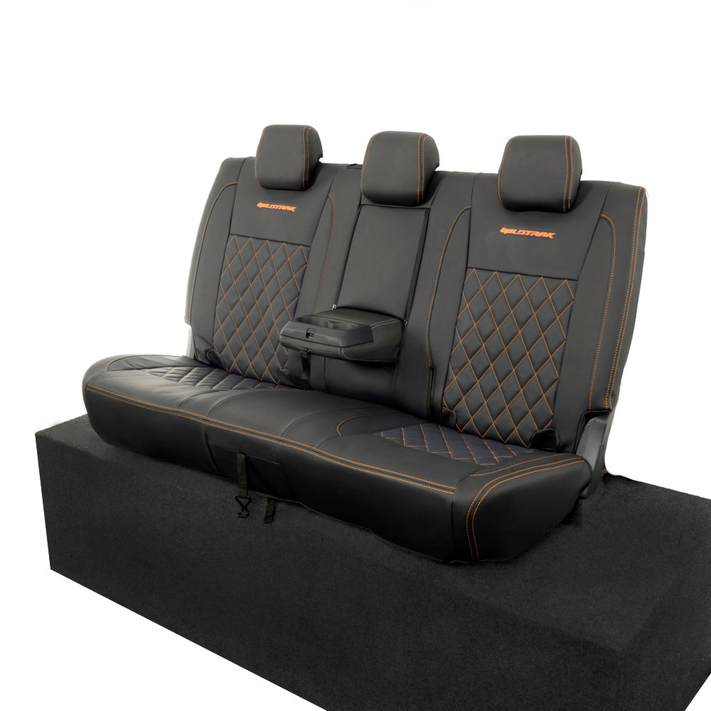Ford Ranger Wildtrak Leatherette Rear Seat Covers with 'Wildtrak' Embroidery (2016-2023)