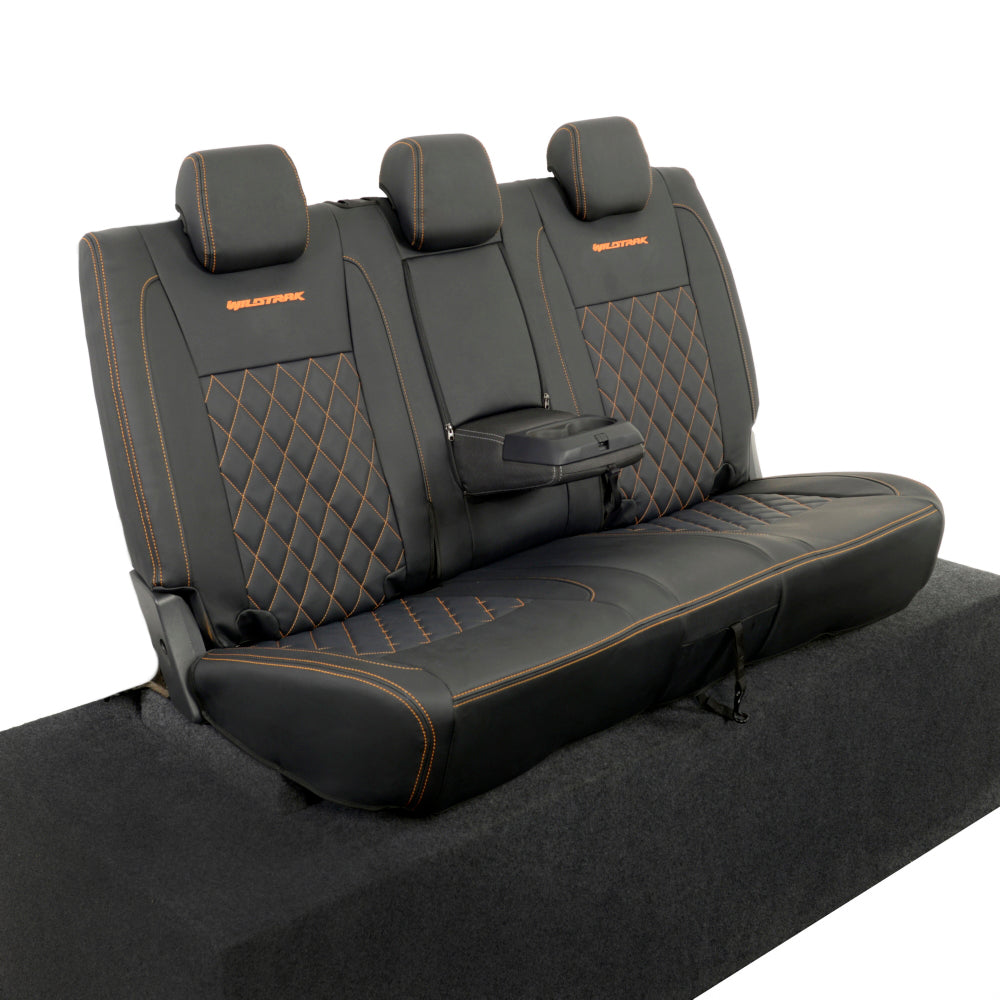 Ford Ranger Wildtrak Leatherette Rear Seat Covers with 'Wildtrak' Embroidery (2016-2023)
