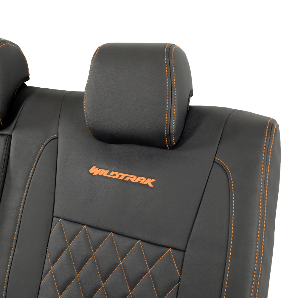 Ford Ranger Wildtrak Leatherette Rear Seat Covers with 'Wildtrak' Embroidery (2016-2023)