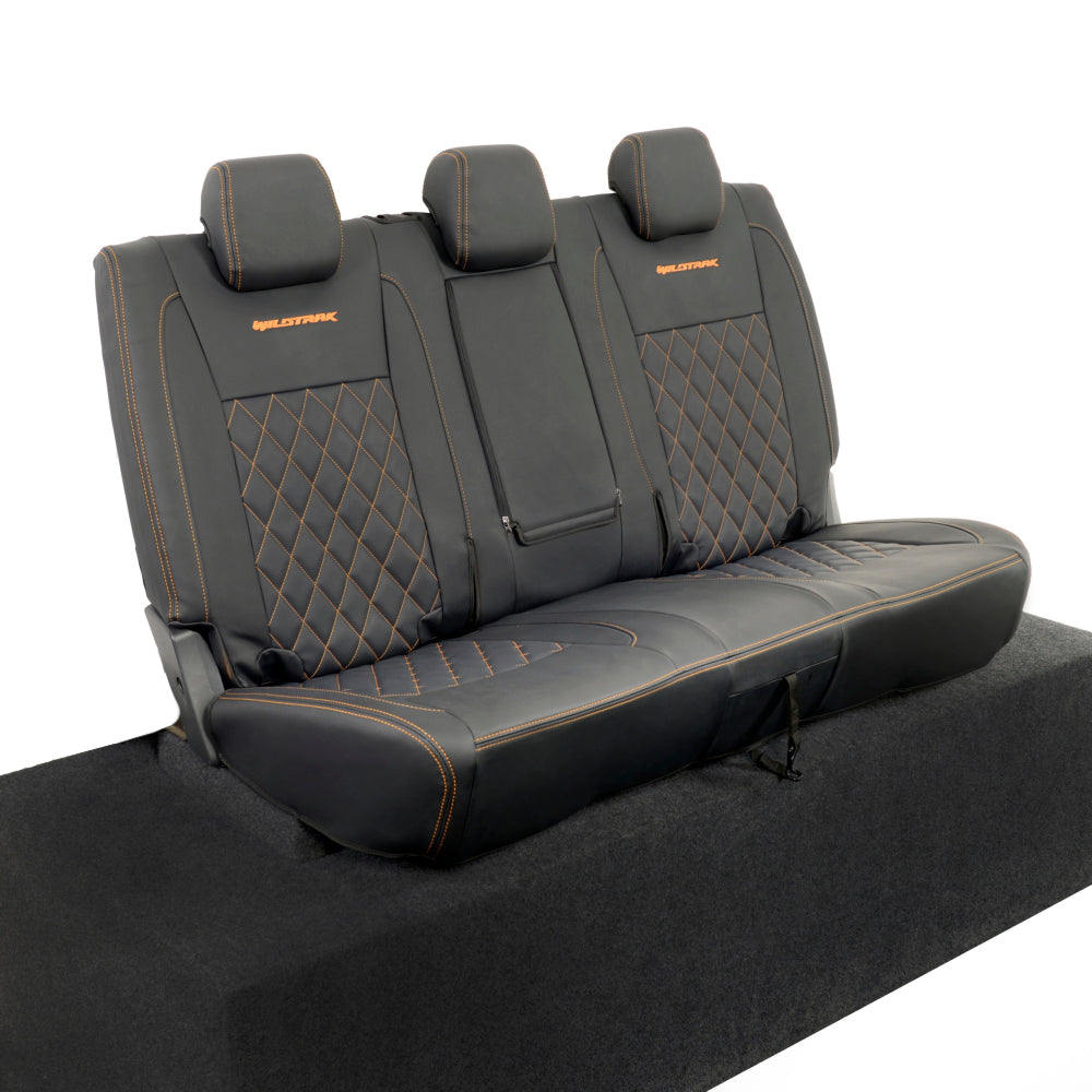 Ford Ranger Wildtrak Leatherette Rear Seat Covers with 'Wildtrak' Embroidery (2016-2023)