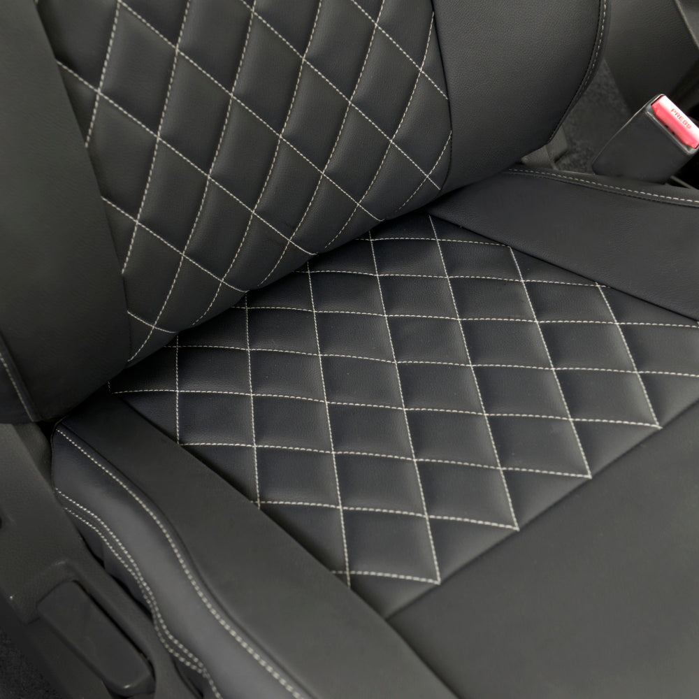 Ford Ranger Wildtrak Leatherette Front & Rear Seat Covers with 'Wildtrak' Embroidery (2016-2023)