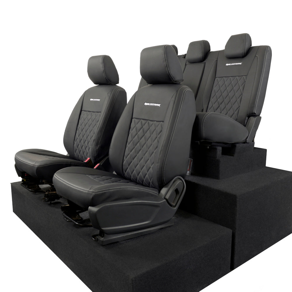 Ford Ranger Wildtrak Leatherette Front & Rear Seat Covers with 'Wildtrak' Embroidery (2016-2023)