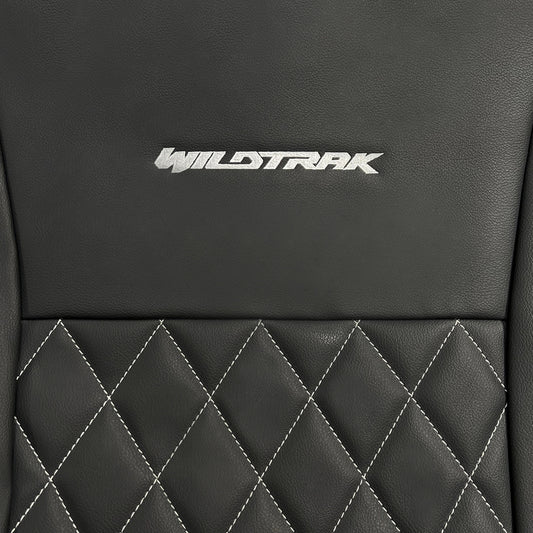 Ford Ranger Wildtrak Leatherette Front & Rear Seat Covers with 'Wildtrak' Embroidery (2016-2023)