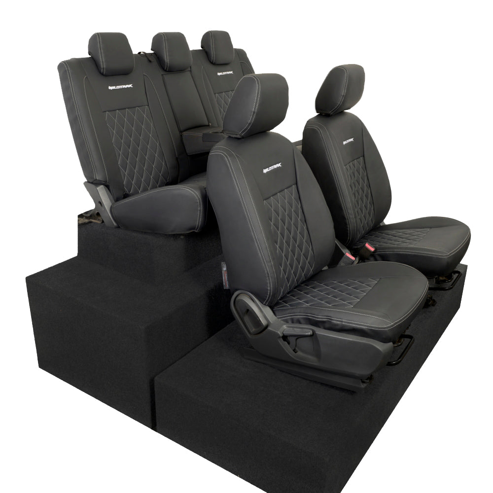 Ford Ranger Wildtrak Leatherette Front & Rear Seat Covers with 'Wildtrak' Embroidery (2016-2023)