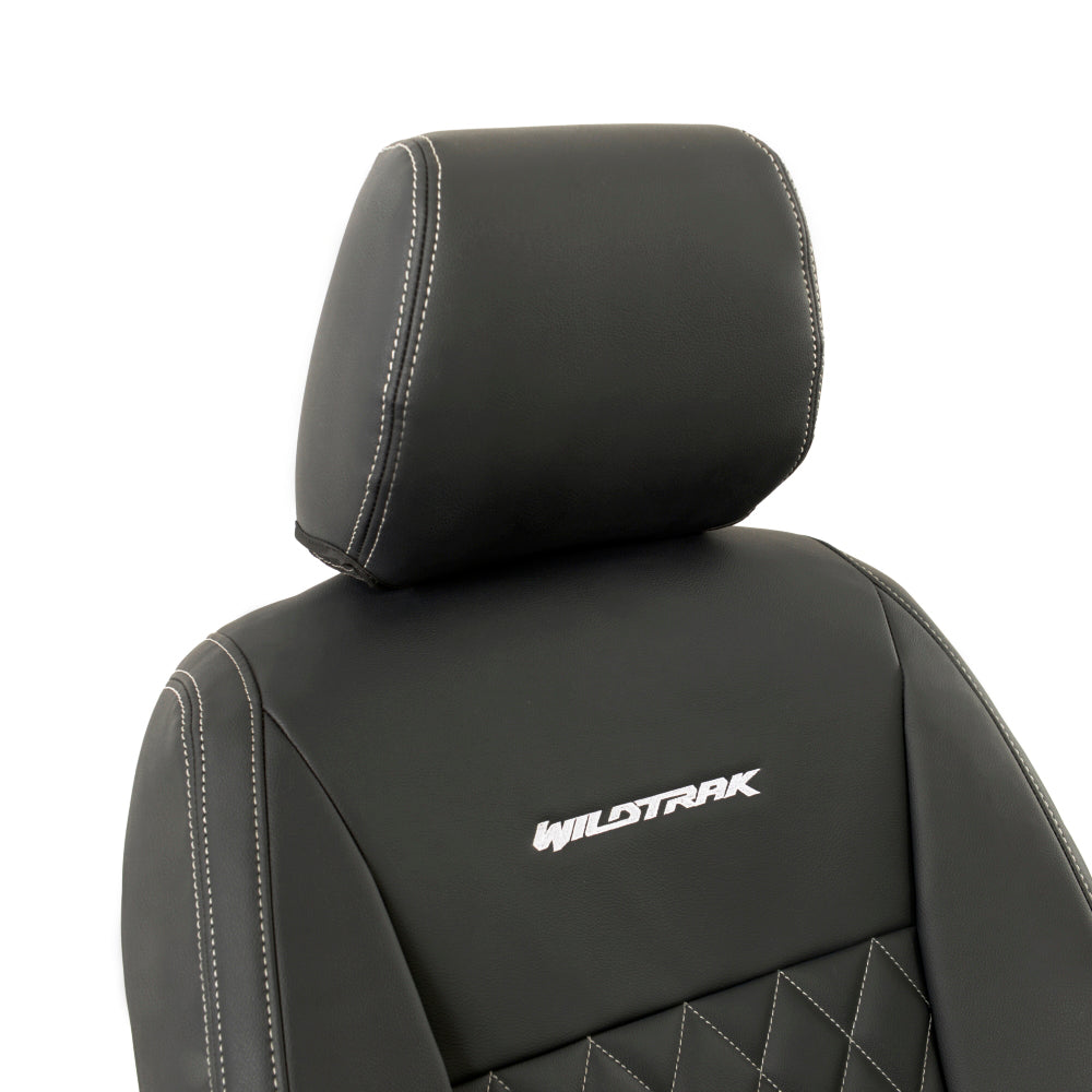 Ford Ranger Wildtrak Leatherette Front Seat Covers with 'Wildtrak' Embroidery (2016-2023)