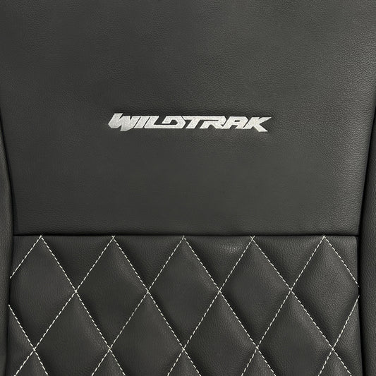 Ford Ranger Wildtrak Leatherette Front Seat Covers with 'Wildtrak' Embroidery (2016-2023)