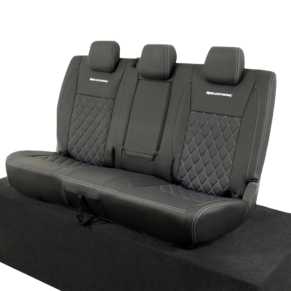 Ford Ranger Wildtrak Leatherette Rear Seat Covers with 'Wildtrak' Embroidery (2016-2023)