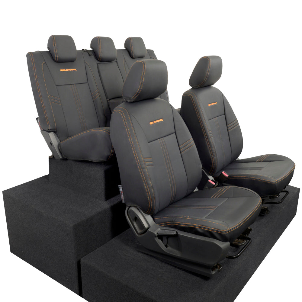 Ford Ranger Wildtrak Leatherette Front & Rear Seat Covers with 'Wildtrak' Embroidery (2016-2023)