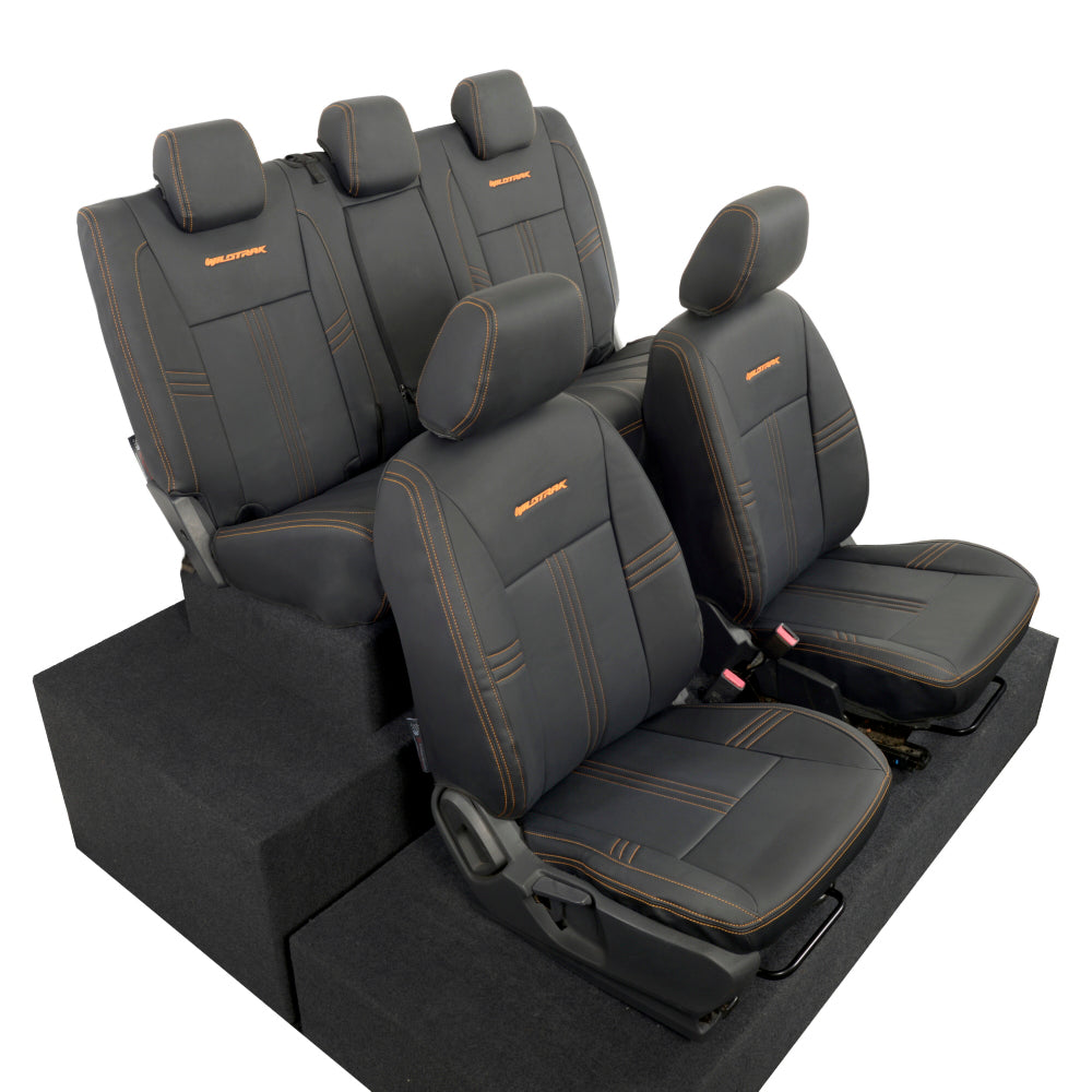 Ford Ranger Wildtrak Leatherette Front & Rear Seat Covers with 'Wildtrak' Embroidery (2016-2023)