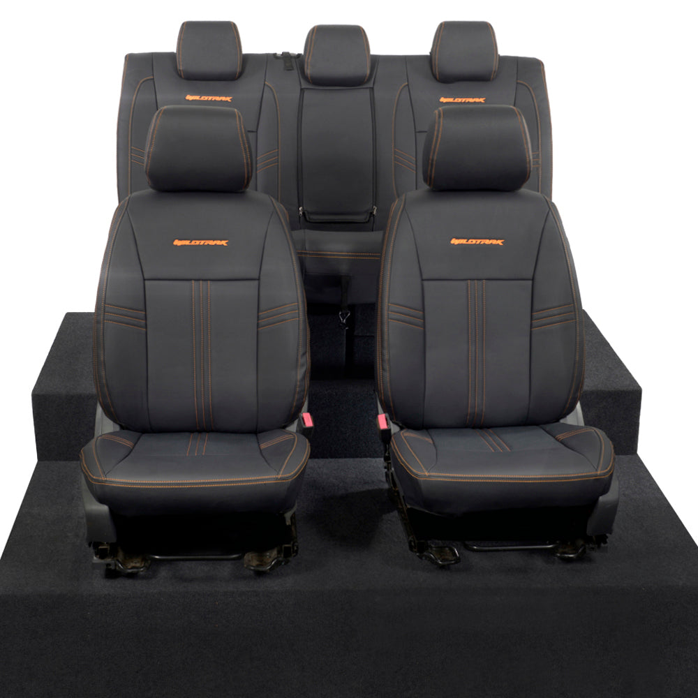 Ford Ranger Wildtrak Leatherette Front & Rear Seat Covers with 'Wildtrak' Embroidery (2016-2023)