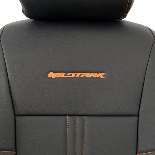Ford Ranger Wildtrak Leatherette Front & Rear Seat Covers with 'Wildtrak' Embroidery (2016-2023)