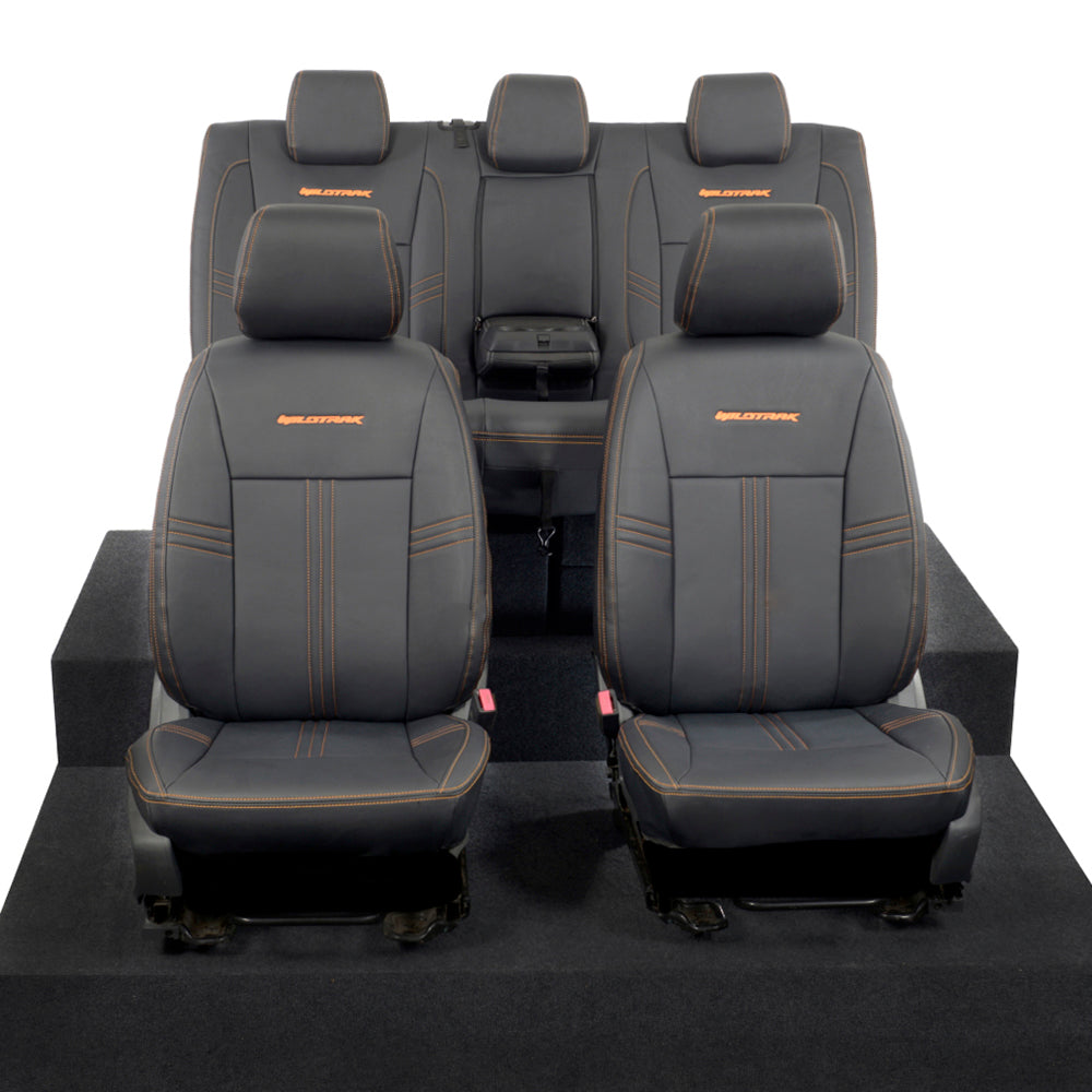 Ford Ranger Wildtrak Leatherette Front & Rear Seat Covers with 'Wildtrak' Embroidery (2016-2023)