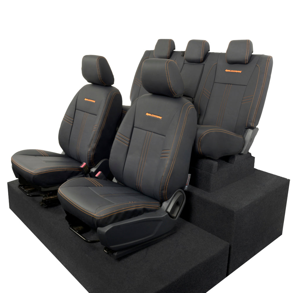 Ford Ranger Wildtrak Leatherette Front & Rear Seat Covers with 'Wildtrak' Embroidery (2016-2023)