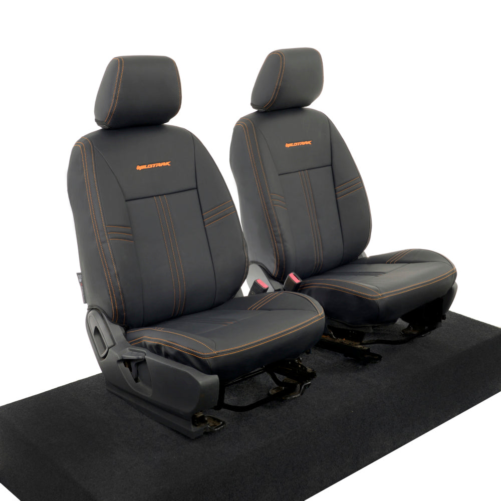 Ford Ranger Wildtrak Leatherette Front Seat Covers with 'Wildtrak' Embroidery (2016-2023)