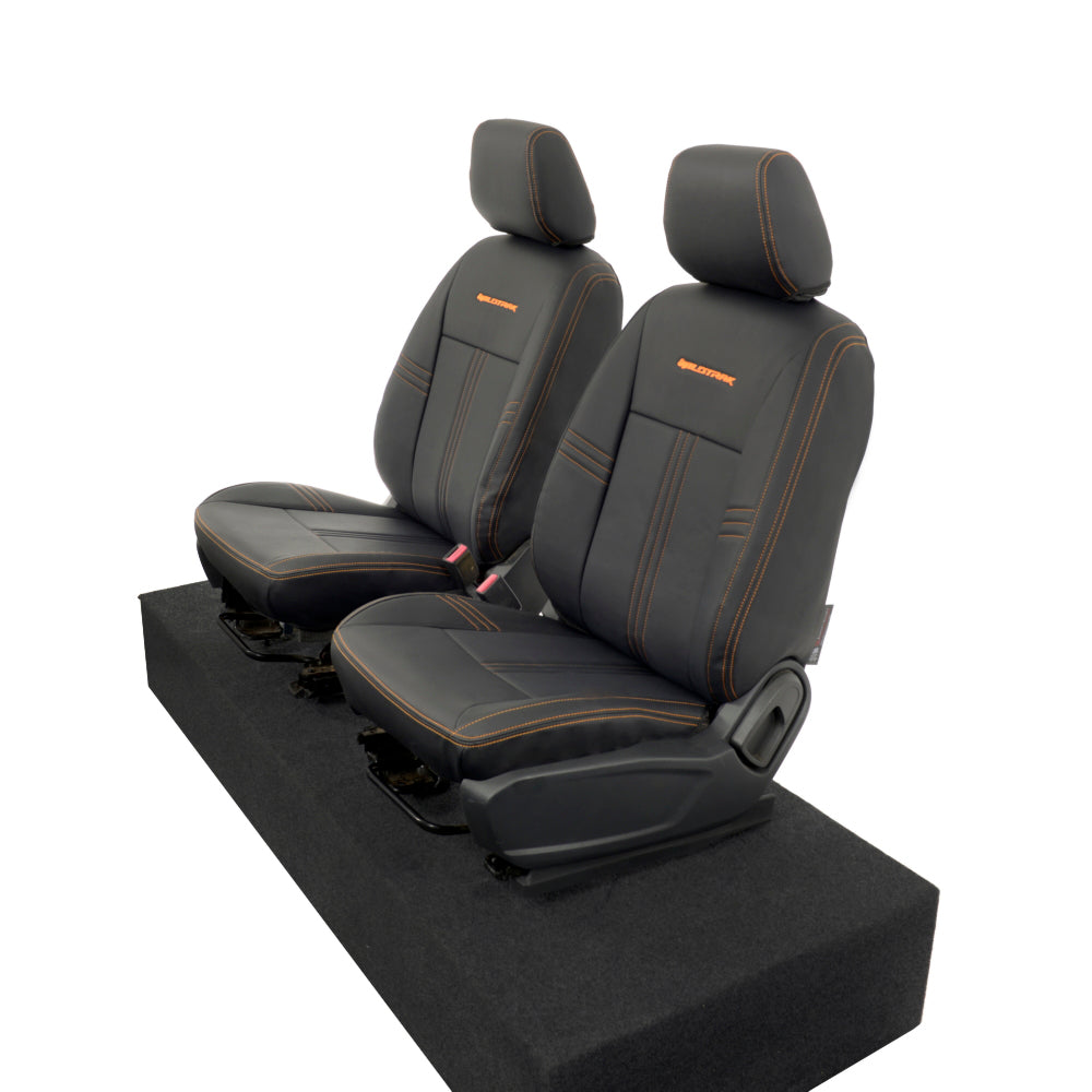 Ford Ranger Wildtrak Leatherette Front Seat Covers with 'Wildtrak' Embroidery (2016-2023)
