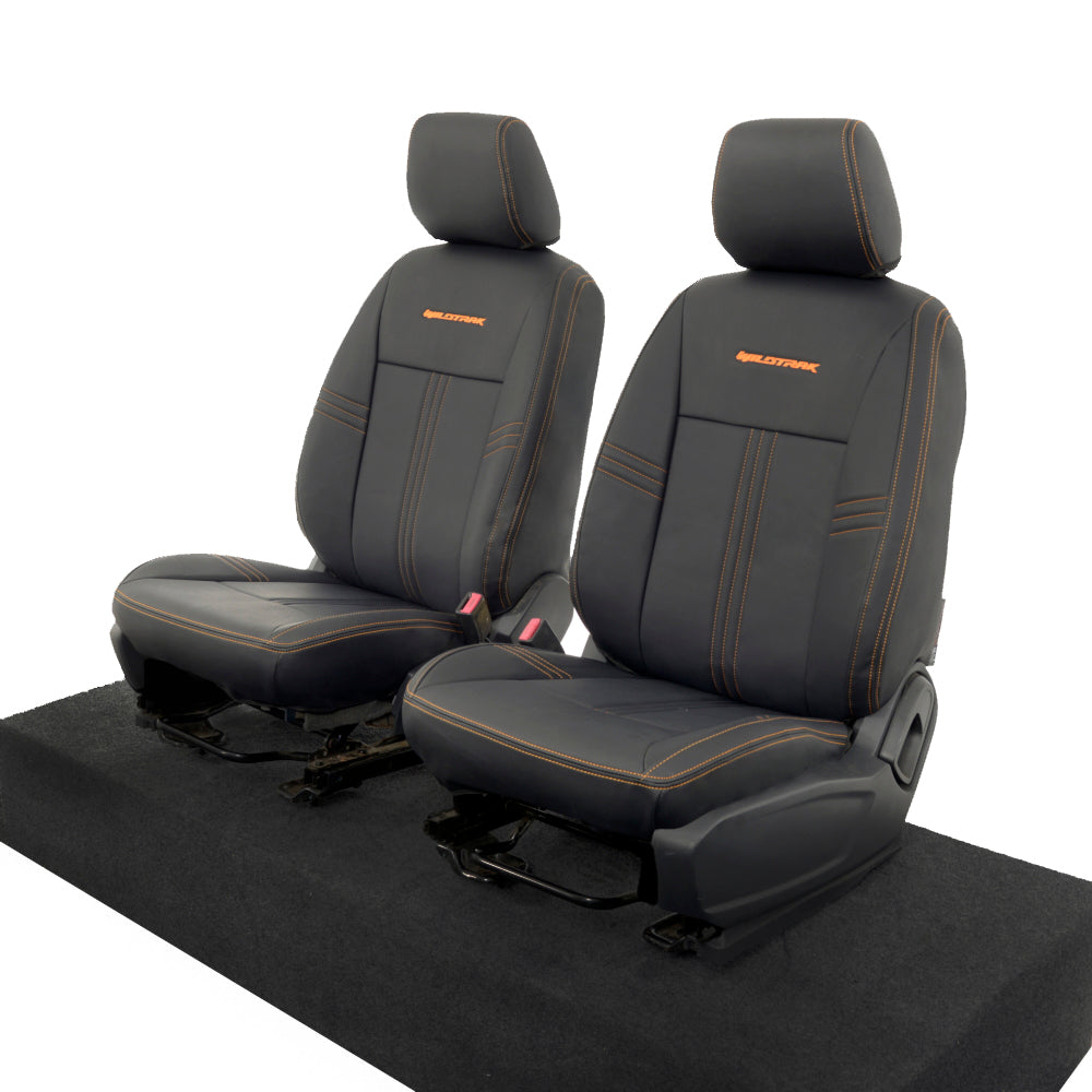 Ford Ranger Wildtrak Leatherette Front Seat Covers with 'Wildtrak' Embroidery (2016-2023)