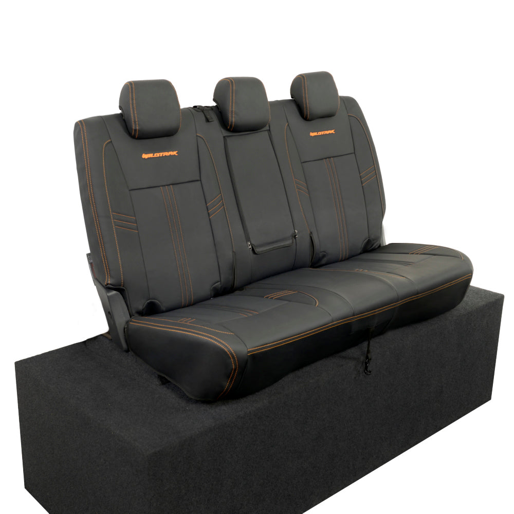 Ford Ranger Wildtrak Leatherette Rear Seat Covers with 'Wildtrak' Embroidery (2016-2023)
