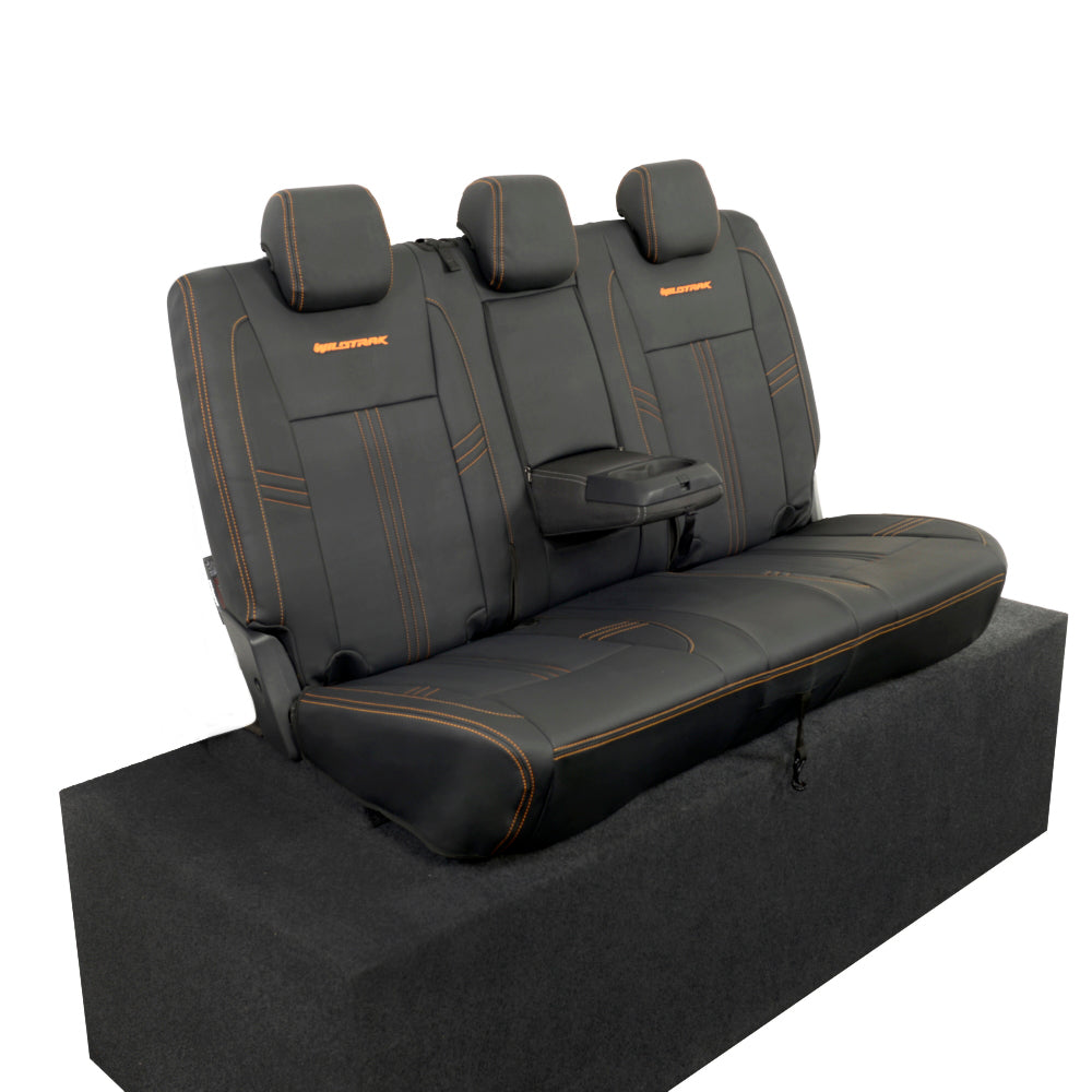 Ford Ranger Wildtrak Leatherette Rear Seat Covers with 'Wildtrak' Embroidery (2016-2023)