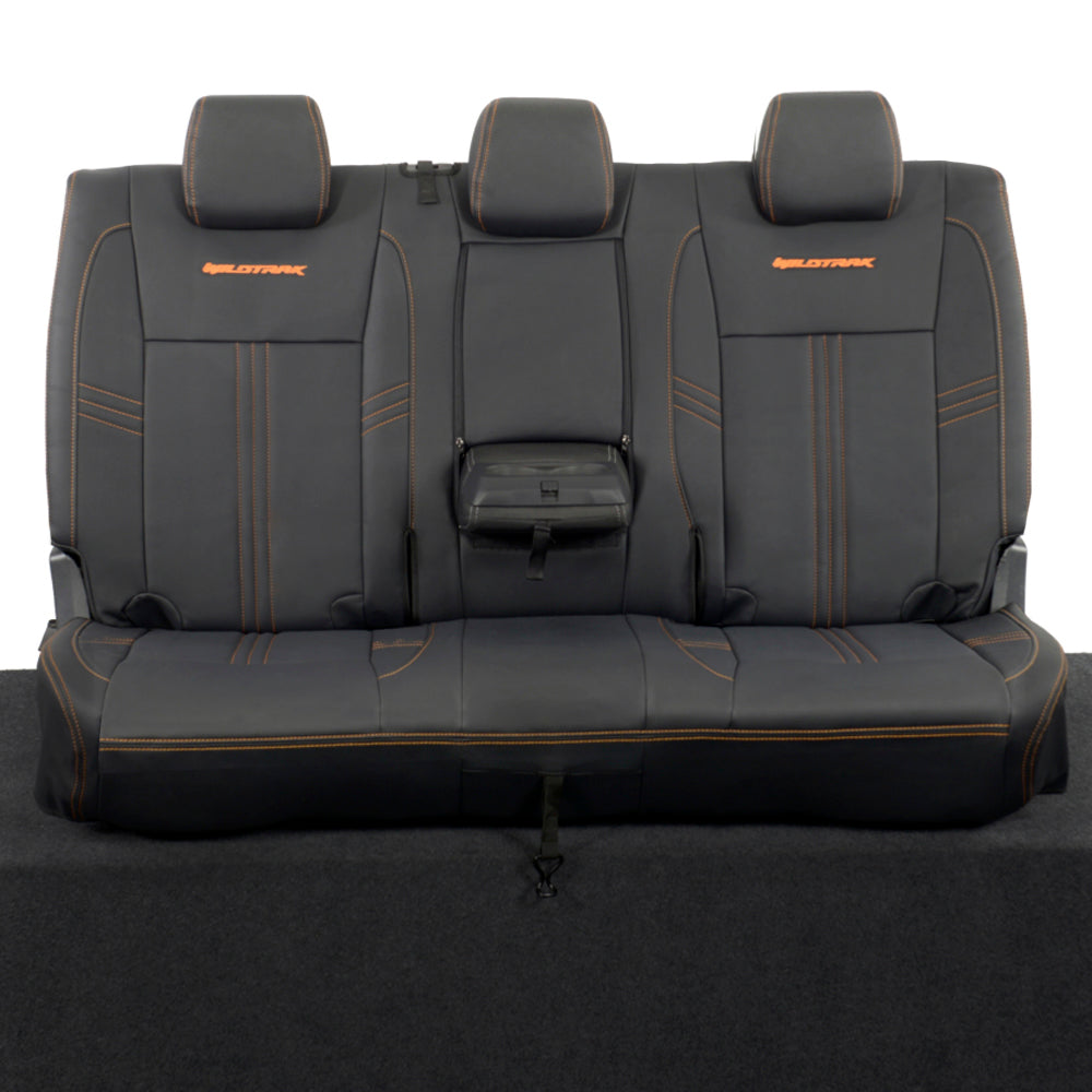 Ford Ranger Wildtrak Leatherette Rear Seat Covers with 'Wildtrak' Embroidery (2016-2023)