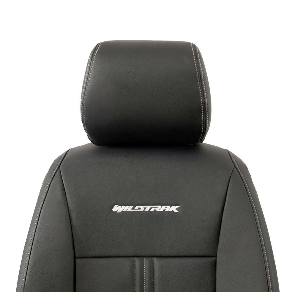 Ford Ranger Wildtrak Leatherette Front Seat Covers with 'Wildtrak' Embroidery (2016-2023)