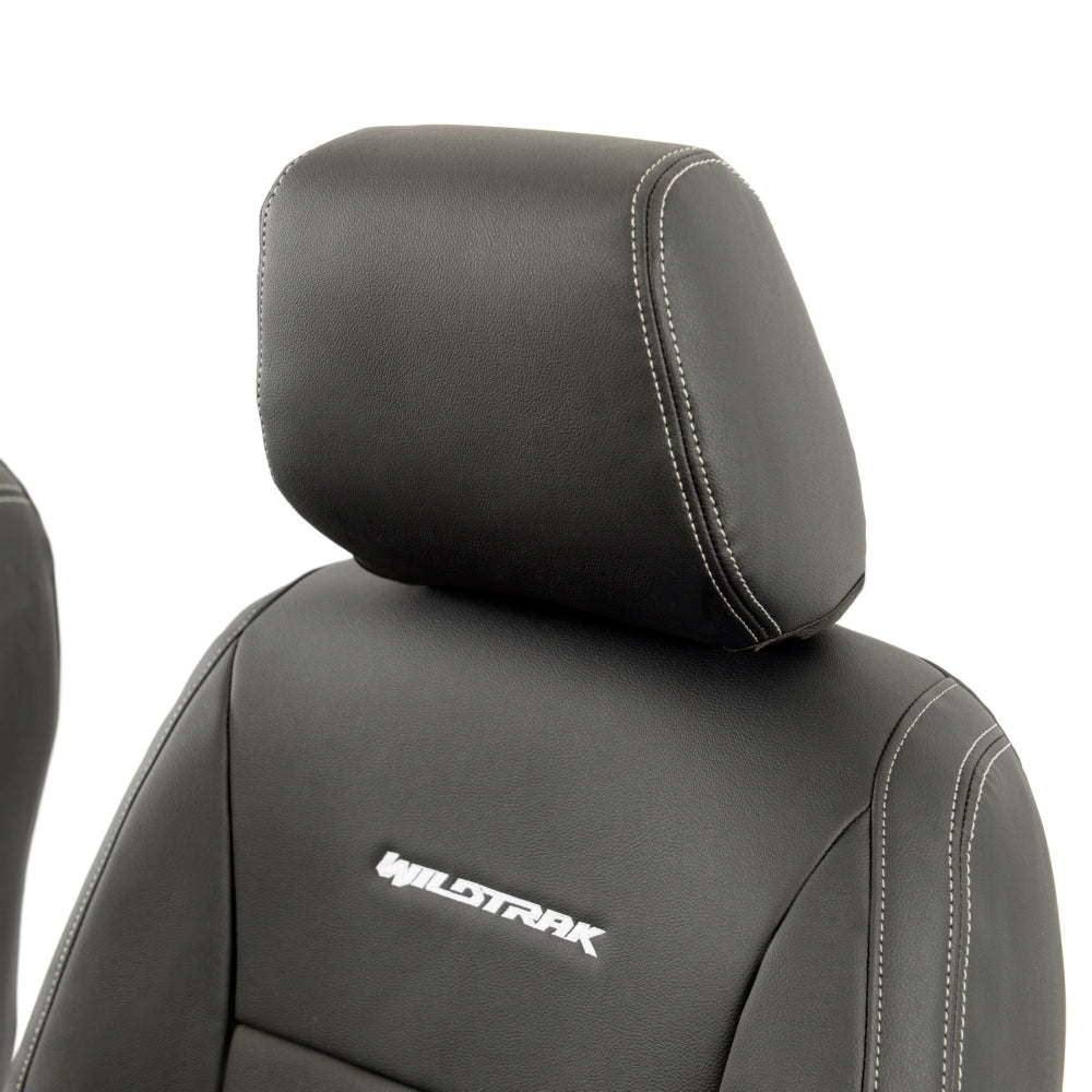 Ford Ranger Wildtrak Leatherette Front Seat Covers with 'Wildtrak' Embroidery (2016-2023)
