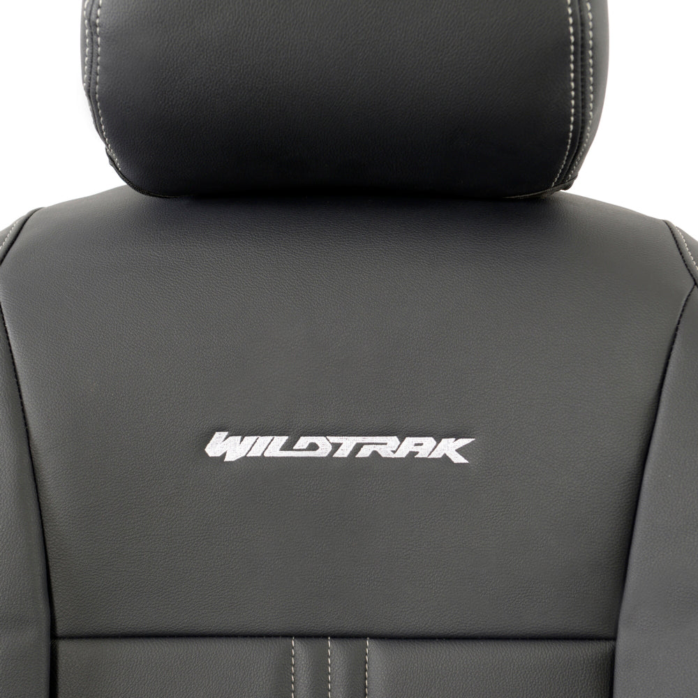 Ford Ranger Wildtrak Leatherette Front Seat Covers with 'Wildtrak' Embroidery (2016-2023)
