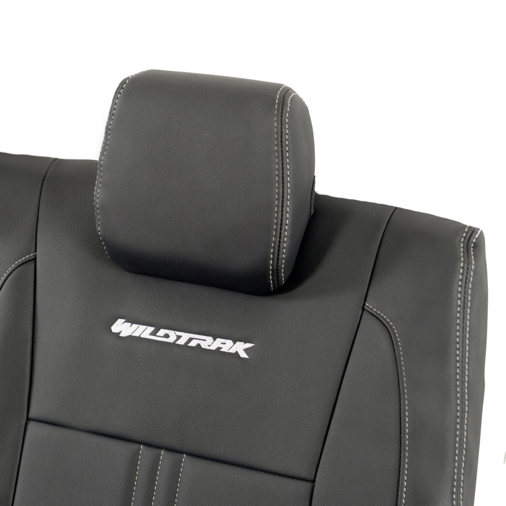 Ford Ranger Wildtrak Leatherette Rear Seat Covers with 'Wildtrak' Embroidery (2016-2023)