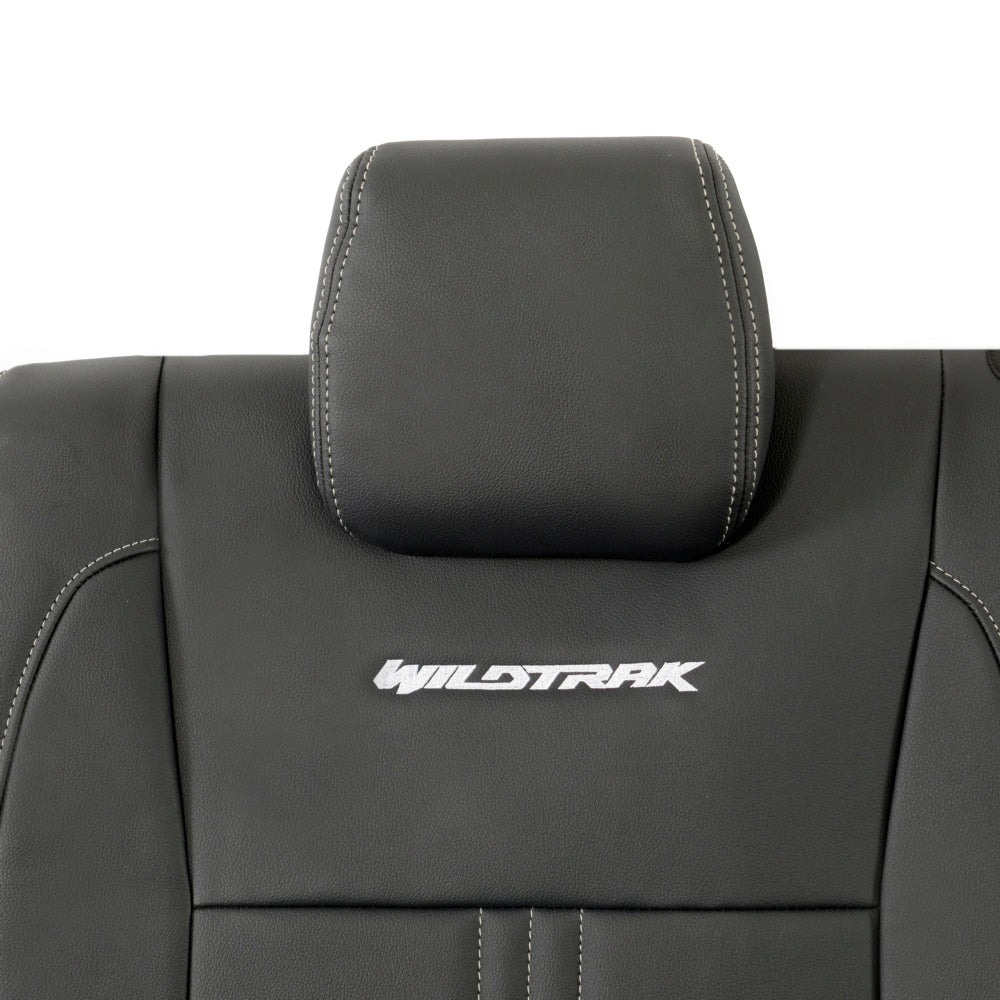 Ford Ranger Wildtrak Leatherette Rear Seat Covers with 'Wildtrak' Embroidery (2016-2023)