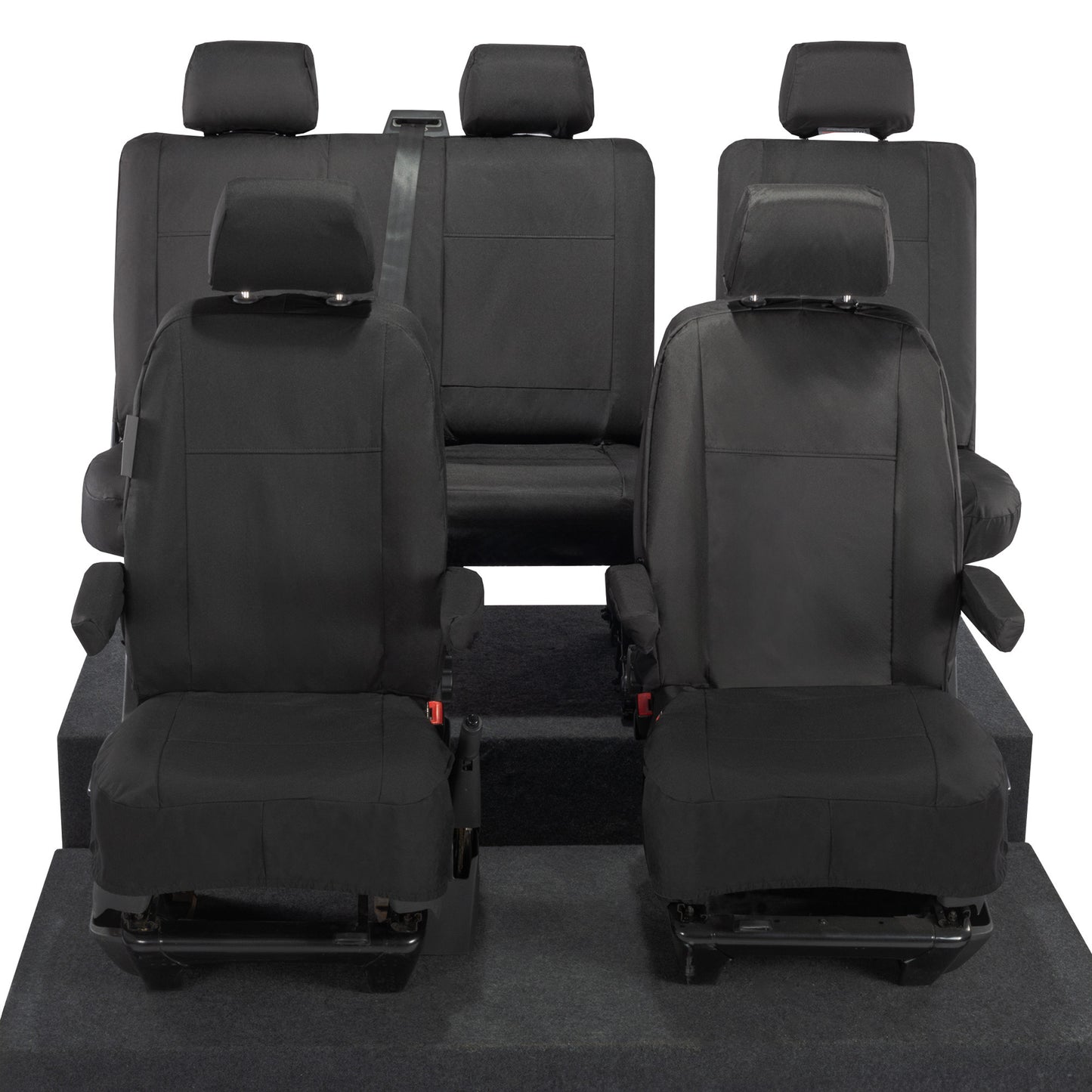 VW T6 Transporter Tailored Front & Rear Seat Covers (5 Seater, Armrests) 2015+