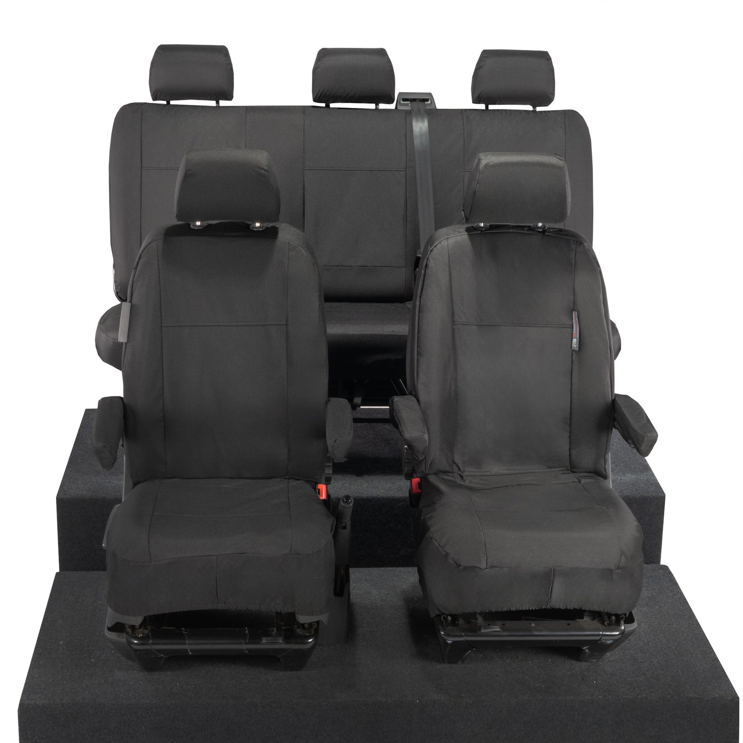 VW T6 Transporter Tailored Front & Rear Seat Covers (5 Seater, Bench, Armrests) 2015+