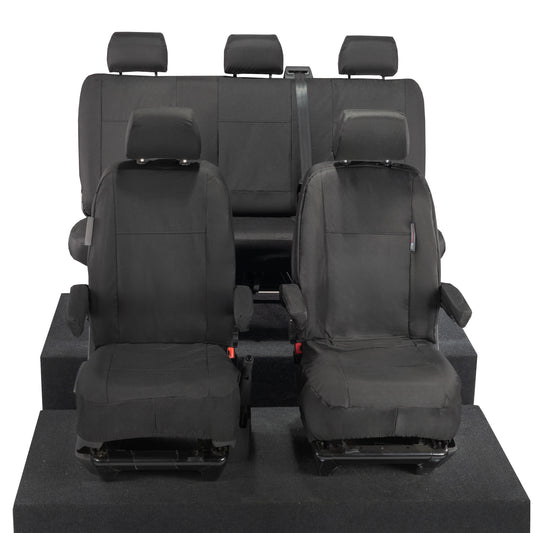 VW T5 Transporter Tailored Front & Rear Seat Covers (5 Seater, Bench, Armrests) 2003-2015