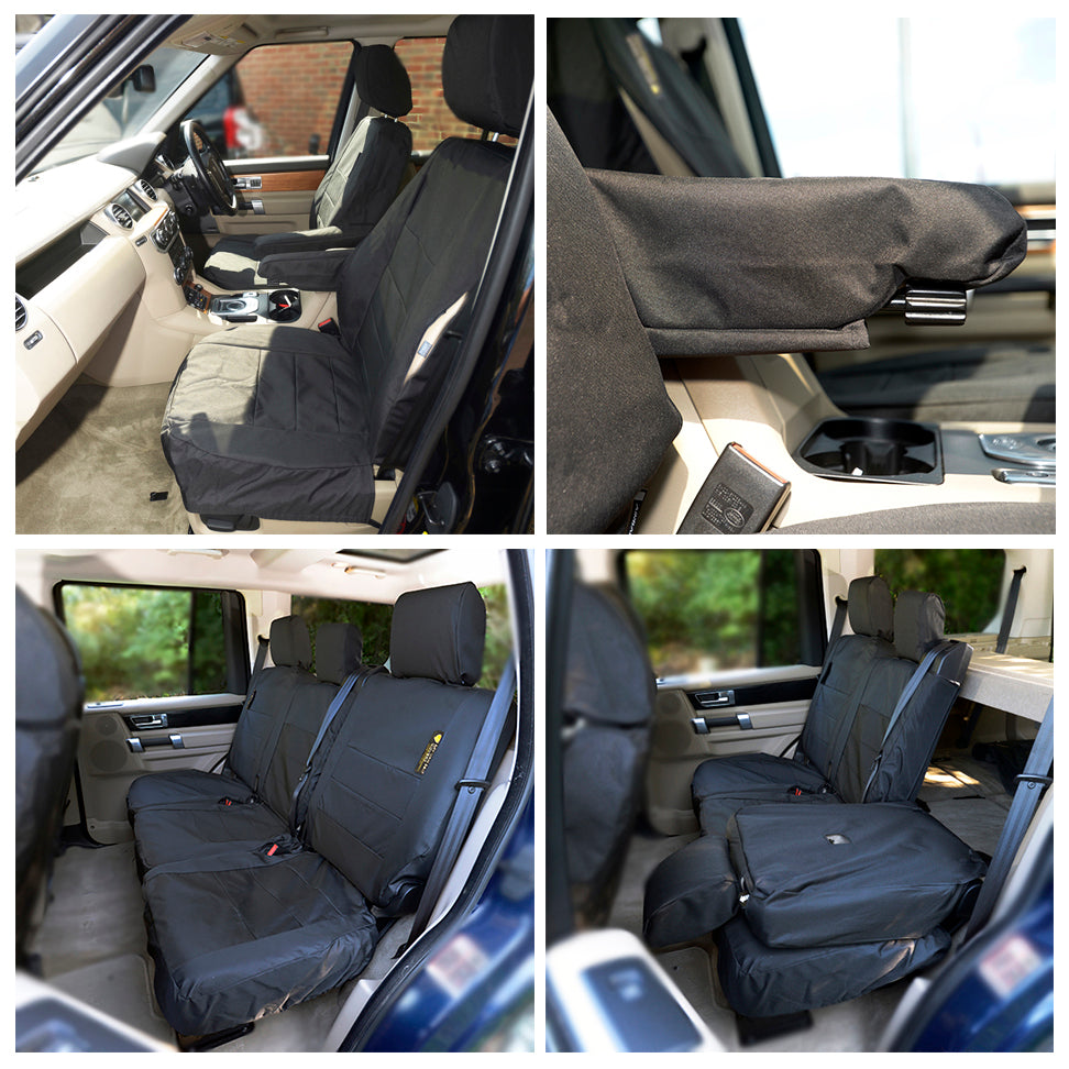 Fits Land Rover Discovery 4 Front & Rear Seat Covers Tailored (2009-2016) - Black