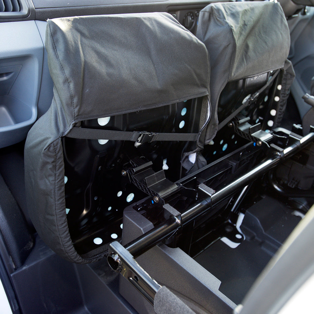 Ford Transit Van MK8 Double Cab (Inc Tipper) - (2014 Onwards) Tailored Front & Rear Seat Covers - Black