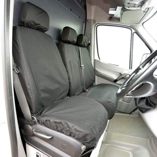 VW Crafter (2006-2017) Tailored Front Seat Covers - Black