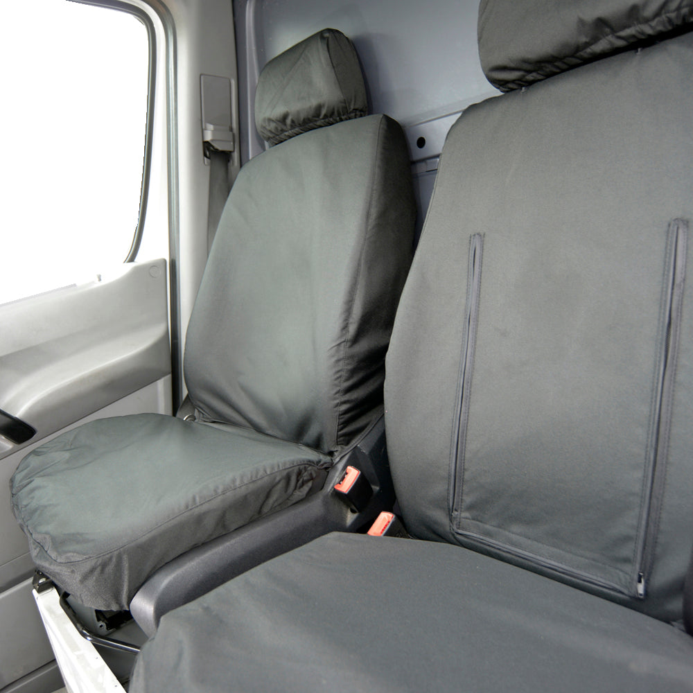 VW Crafter (2006-2017) Tailored Front Seat Covers - Black