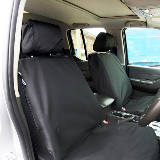 Nissan Navara D40 Double Cab (2005-2016) Tailored Front & Rear Seat Covers - Black
