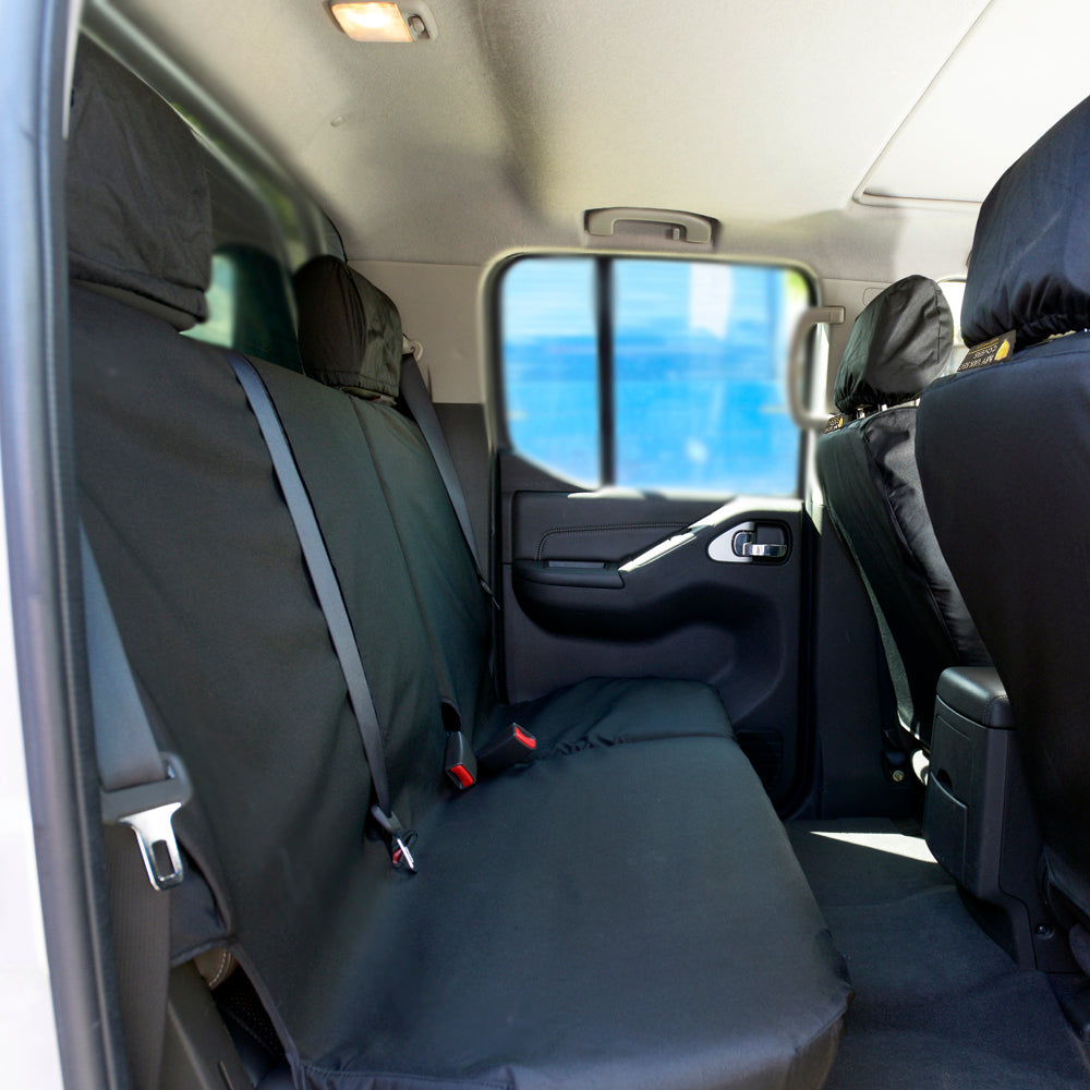Nissan Navara D40 Double Cab (2005-2016) Tailored Rear Seat Covers - Black