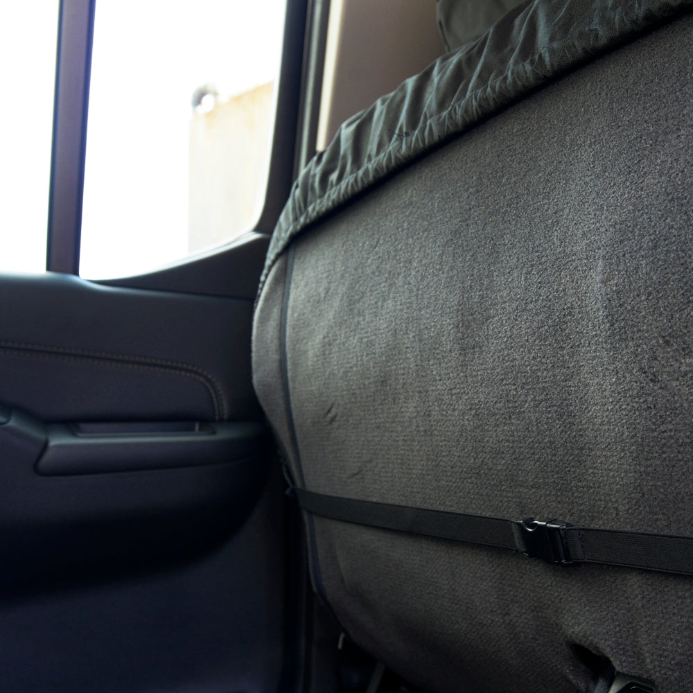Nissan Navara D40 Double Cab (2005-2016) Tailored Rear Seat Covers - Black