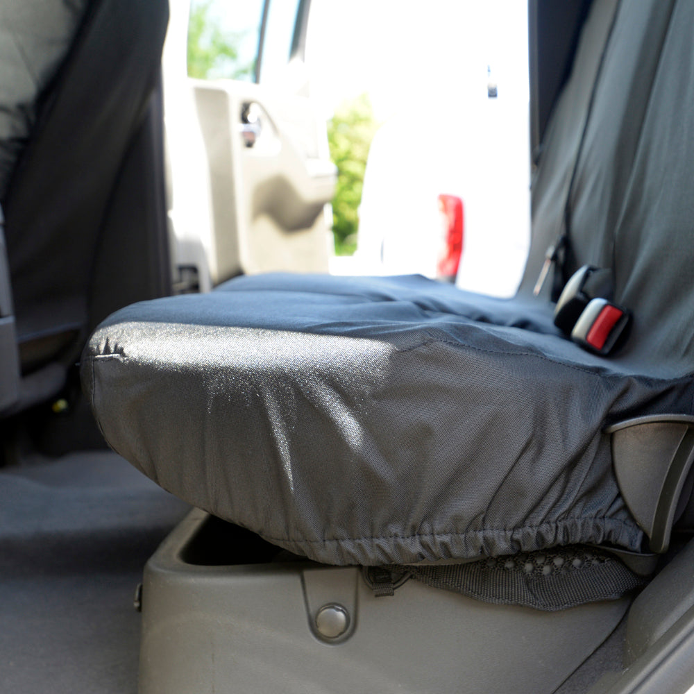 Nissan Navara D40 Double Cab (2005-2016) Tailored Rear Seat Covers - Black