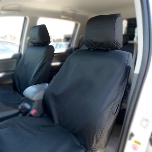 Toyota Hilux (2005-2016) Tailored Front & Rear Seat Covers - Black