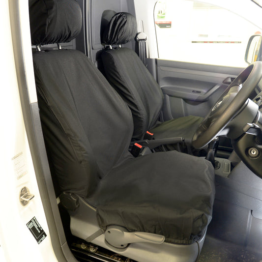 VW Caddy (2004-2020) Tailored Front Seat Covers - Black