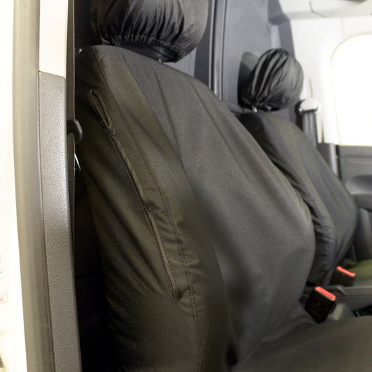 VW Caddy (2004-2020) Tailored Front Seat Covers - Black