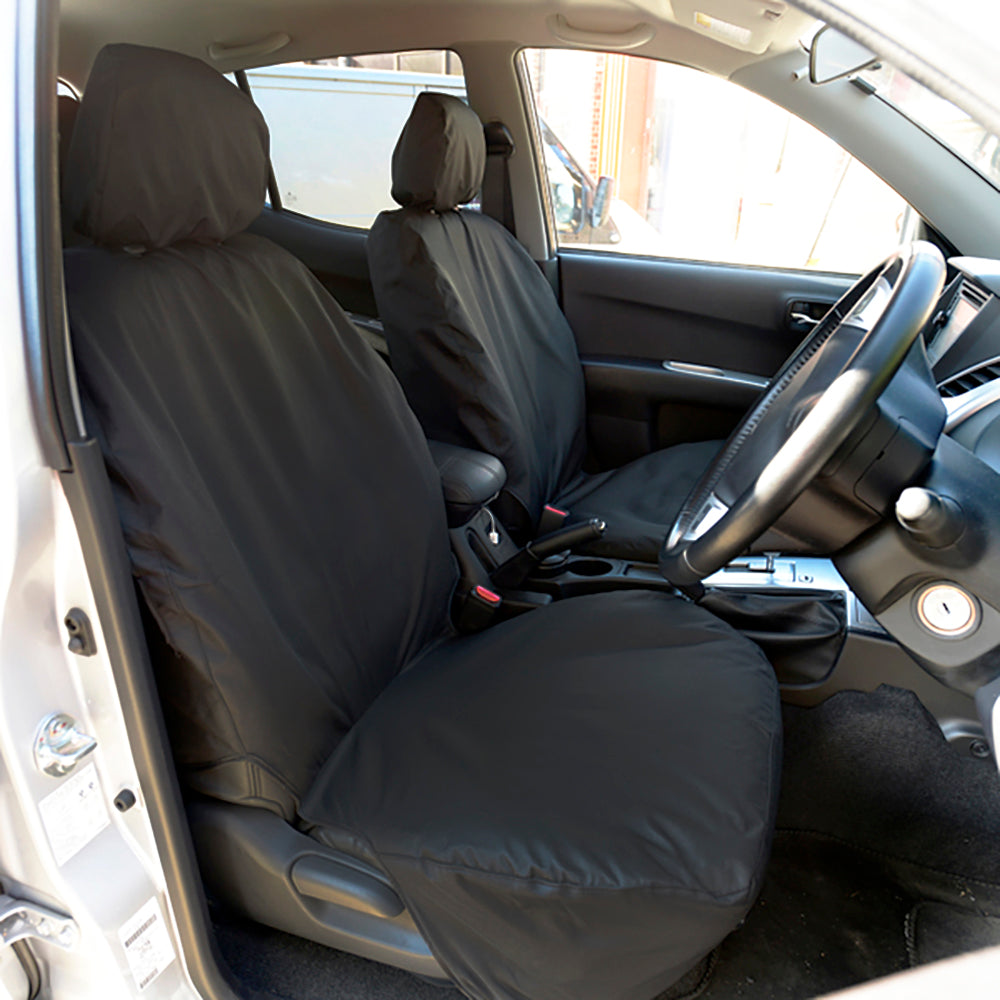 Mitsubishi L200 Trojan Double Cab (2006-2015) Tailored Front & Rear Seat Covers - Black