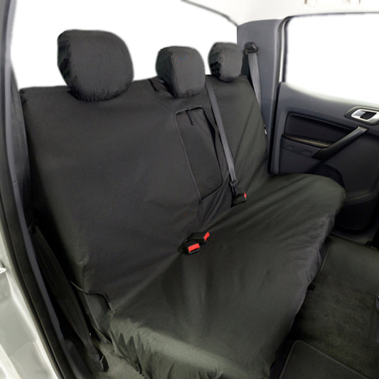 Ford Ranger T8 (2018 Onwards) Tailored Rear Seat Covers - Black