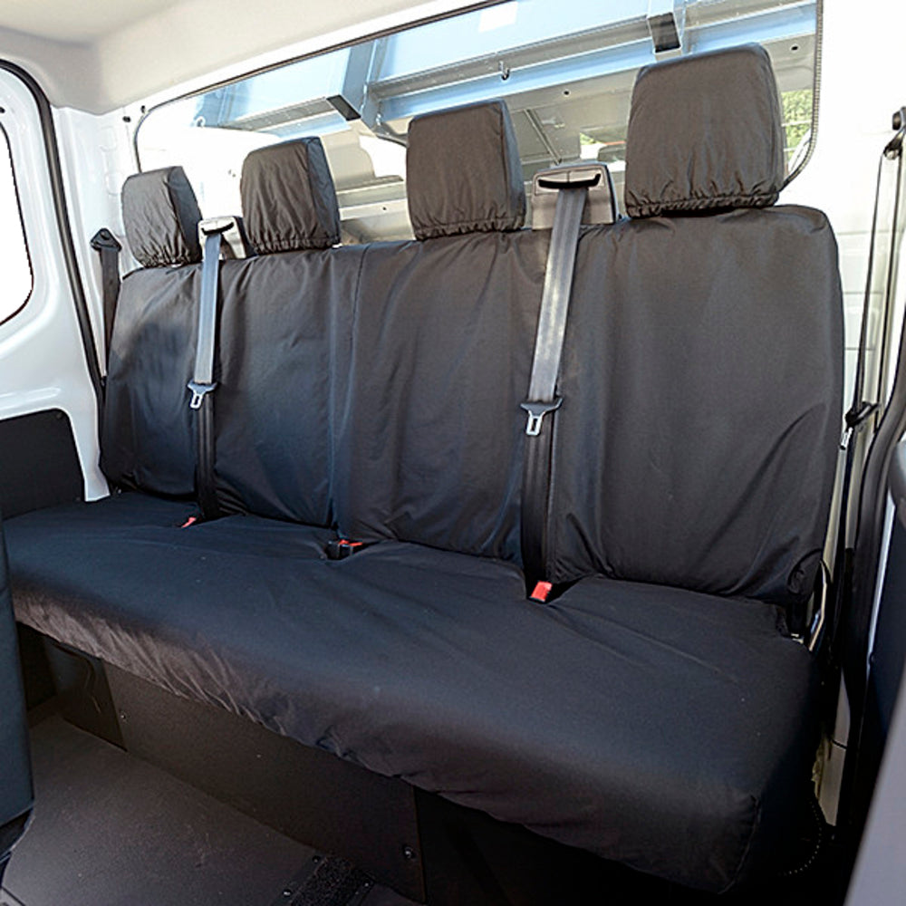 Ford Transit Van MK9 (Inc Tipper) - (2019 Onwards) Tailored Rear Seat Covers - Black