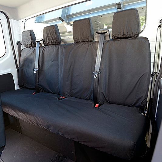 Ford Transit Van MK9 (Inc Tipper) - (2019 Onwards) Tailored Rear Seat Covers - Black