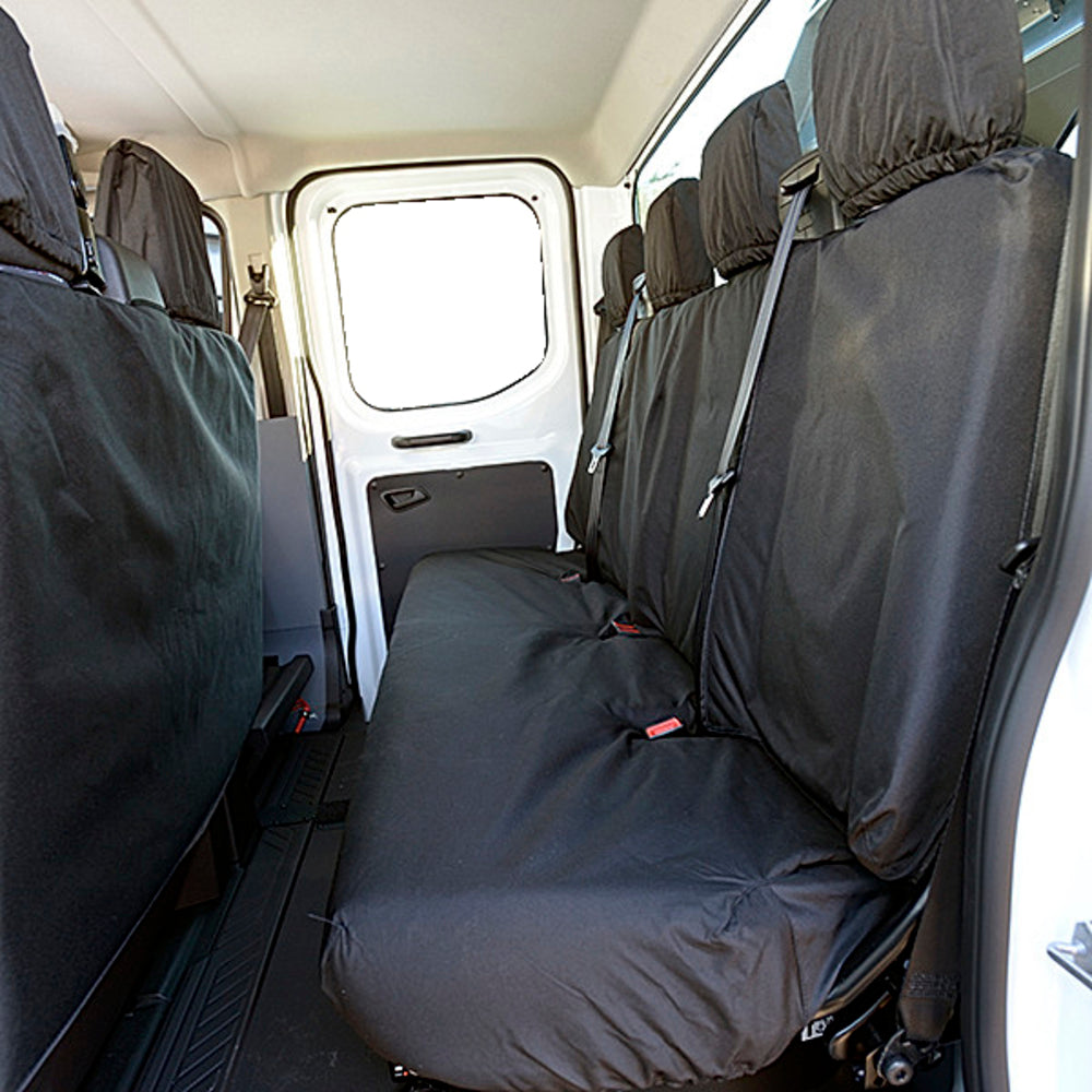 Ford Transit Van MK9 (Inc Tipper) - (2019 Onwards) Tailored Rear Seat Covers - Black